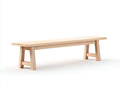 Sitzbank 180x36x45 cm - Holzoptik in Naturbraun - geradlinige Form - modernes Design für den Außenbereich