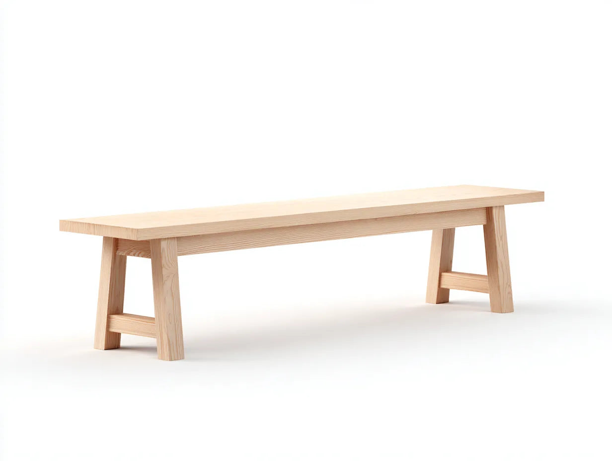 Sitzbank 180x36x45 cm - Holzoptik in Naturbraun - geradlinige Form - modernes Design für den Außenbereich