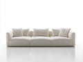3-Sitzer Sofa aus Stoff 242x98x80 cm - cremeweiß - für das Wohnzimmer - modernes Loungedesign mit tiefem Sitzkomfort
