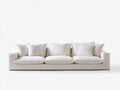 3-Sitzer Sofa aus Stoff 240x96x82 cm - cremeweiß - für das Wohnzimmer - modernes Loungedesign mit losen Rückenkissen