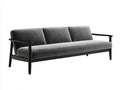 3-Sitzer Sofa aus Samtstoff 222x87x80 cm - dunkelgrau und schwarz - für das Wohnzimmer - elegantes Design mit Holzrahmen