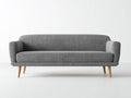 3-Sitzer Sofa aus Stoff 218x89x80 cm - mittelgrau - für das Wohnzimmer - modernes Design mit Holzfüßen