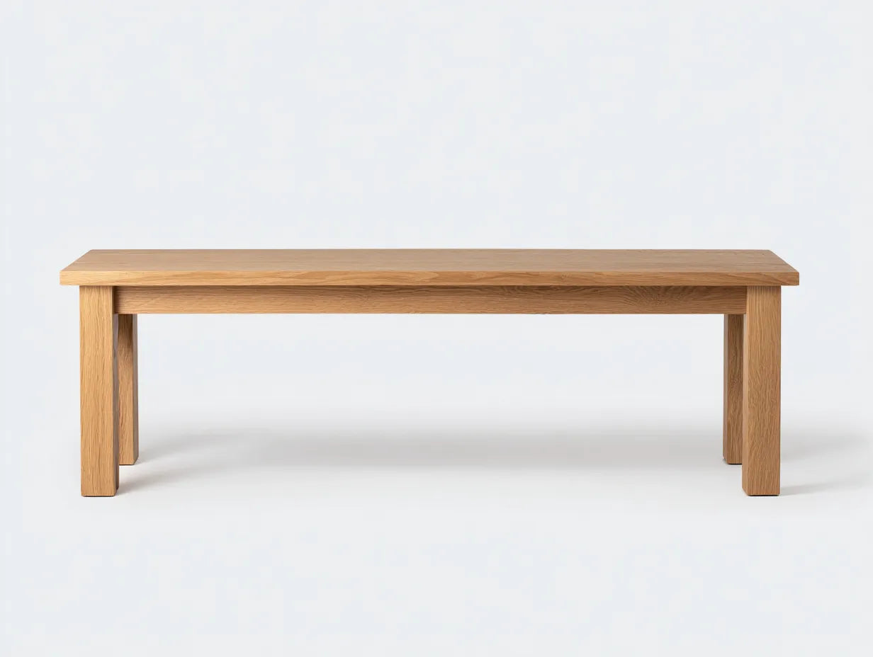 Sitzbank 175x40x45 cm - Holzoptik in Naturbraun - rechteckige Form - modernes Design für den Außenbereich
