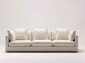 3-Sitzer Sofa aus Stoff 236x94x84 cm - elfenbeinweiß - für das Wohnzimmer - klassisches Loungedesign mit losen Kissen
