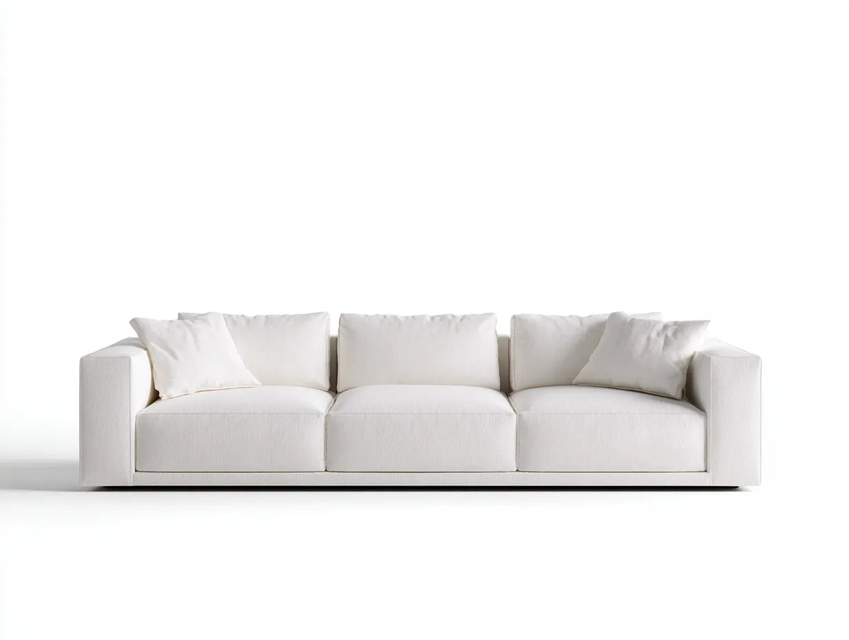 3-Sitzer Sofa aus Stoff 238x95x82 cm - cremeweiß - für das Wohnzimmer - minimalistisches Design mit klaren Linien
