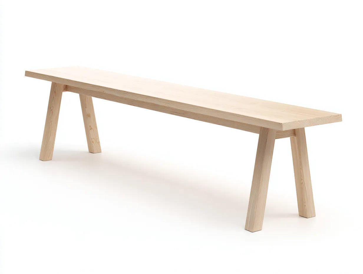 Sitzbank 180x35x45 cm - Holzoptik in Naturbraun - schlichte Form - modernes Design für den Außenbereich