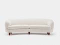 2-Sitzer Sofa aus Bouclé-Stoff 202x94x77 cm - wollweiß - für Wohnzimmer und Empfangsbereich - geschwungenes Design mit weicher Linienführung