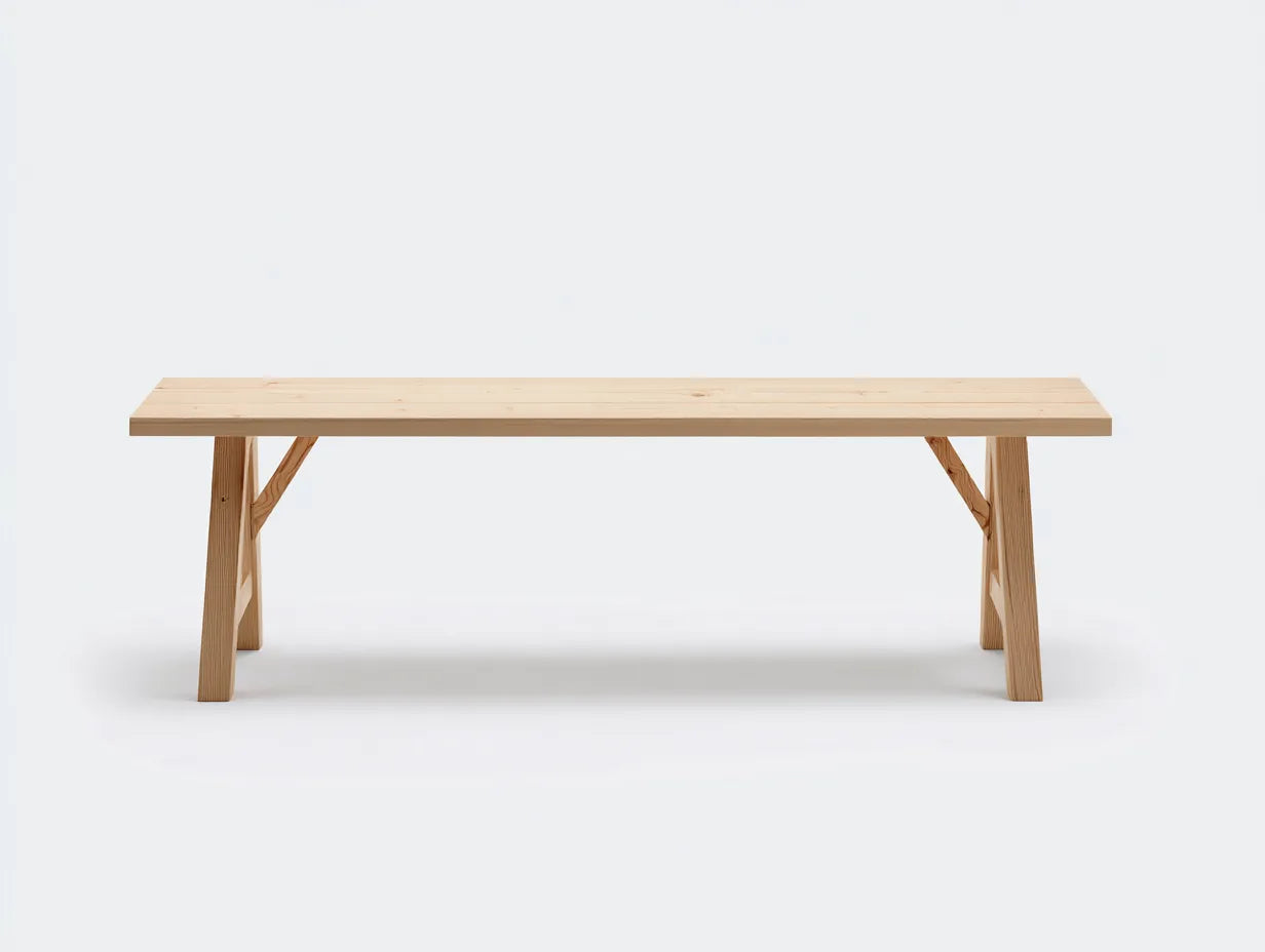 Sitzbank 180x37x45 cm - Holzoptik in Naturbraun - geradlinige Form - modernes Design für den Außenbereich