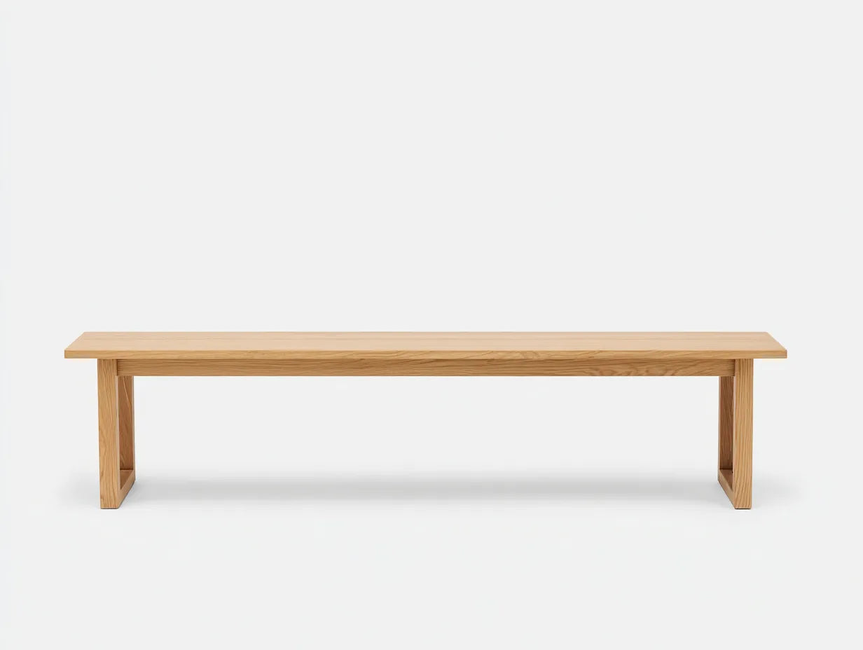 Sitzbank 180x38x45 cm - Holzoptik in Naturbraun - geradlinige Form - modernes Design für den Außenbereich
